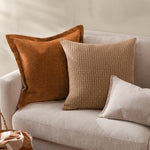 Geometric Beige Cushions - Tryfan Textured Cotton Cushion Cover Biscuit Yard