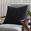 Geometric Black Cushions - Tryfan Textured Cotton Cushion Cover Black Yard