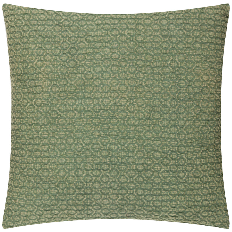 Geometric Green Cushions - Tryfan Textured Cotton Cushion Cover Olive Yard