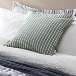 Striped Green Cushions - Tala Stripe Reversible Cushion Cover Eucalyptus Yard