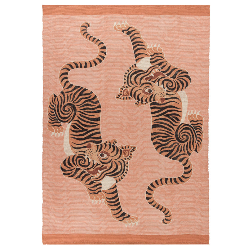 furn. Tibetan Tiger 120x170cm Outdoor/Indoor Rug in Coral