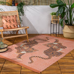 Animal Pink Rugs - Tibetan Tiger 120x170cm Outdoor Washable Rug Coral furn.