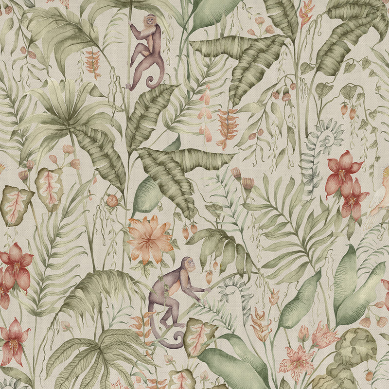  Fabric - Tropical Utopia  Fabric Green Voyage Maison