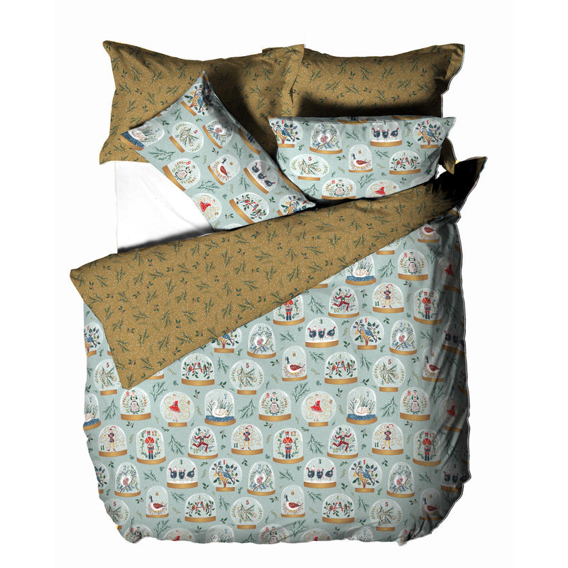  Blue Bedding - Twelve Days of Christmas Festive Duvet Cover Set Blue Furn