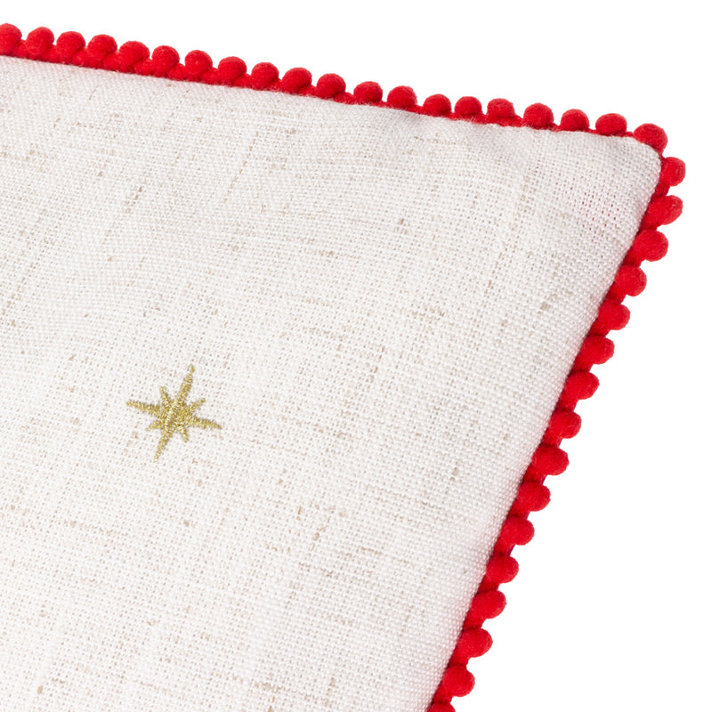 Woodland Beige Cushions - Twinkling Tree Embroidered Cushion Cover Natural Wylder