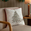 Woodland Beige Cushions - Twinkling Tree Embroidered Cushion Cover Natural Wylder