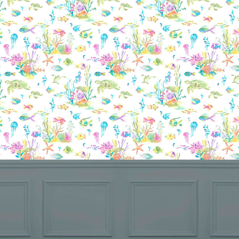 Voyage Maison Under The Sea 1.4m Wide Width Wallpaper in White