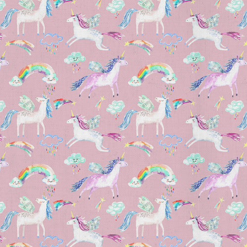 Animal Pink Fabric - Unicorn Dance Printed Cotton Fabric (By The Metre) Blossom Voyage Maison