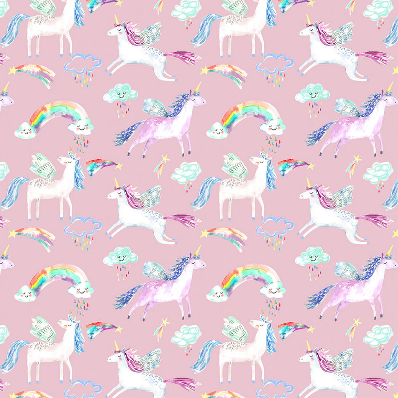 Unicorn Dance Printed Fabric Sample Swatch Blossom