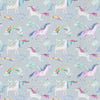 Animal Blue Fabric - Unicorn Dance Printed Cotton Fabric (By The Metre) Stone Voyage Maison