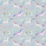 Animal Blue Fabric - Unicorn Dance Printed Cotton Fabric (By The Metre) Stone Voyage Maison