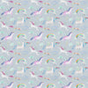 Animal Blue Fabric - Unicorn Dance Printed Cotton Fabric (By The Metre) Stone Voyage Maison