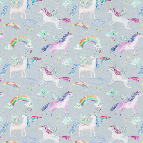 Animal Blue Fabric - Unicorn Dance Printed Cotton Fabric (By The Metre) Stone Voyage Maison