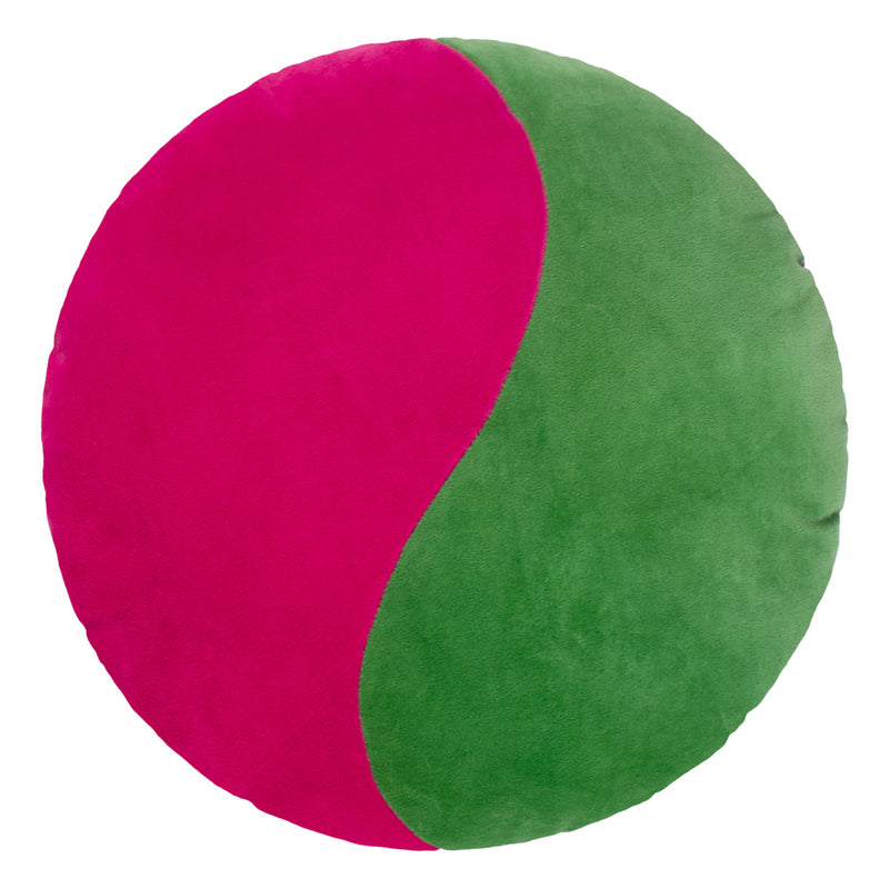 heya home Unity Velvet Ready Filled Cushion in Green/Pink