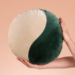 heya home Unity Velvet Ready Filled Cushion in Petrol/Stone