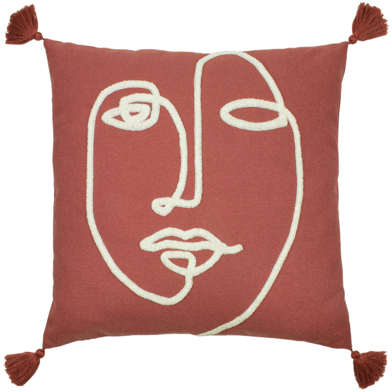 furn. Uno Face Cushion Cover in Red Clay