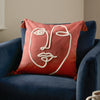 Abstract Red Cushions - Uno Face  Cushion Cover Red Clay Furn