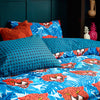 furn. Untamed Cheetah Botanical Duvet Cover Set in Blue