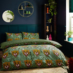 furn. Untamed Cheetah Botanical Duvet Cover Set in Green