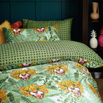 furn. Untamed Cheetah Botanical Duvet Cover Set in Green