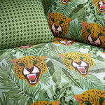 furn. Untamed Cheetah Botanical Duvet Cover Set in Green