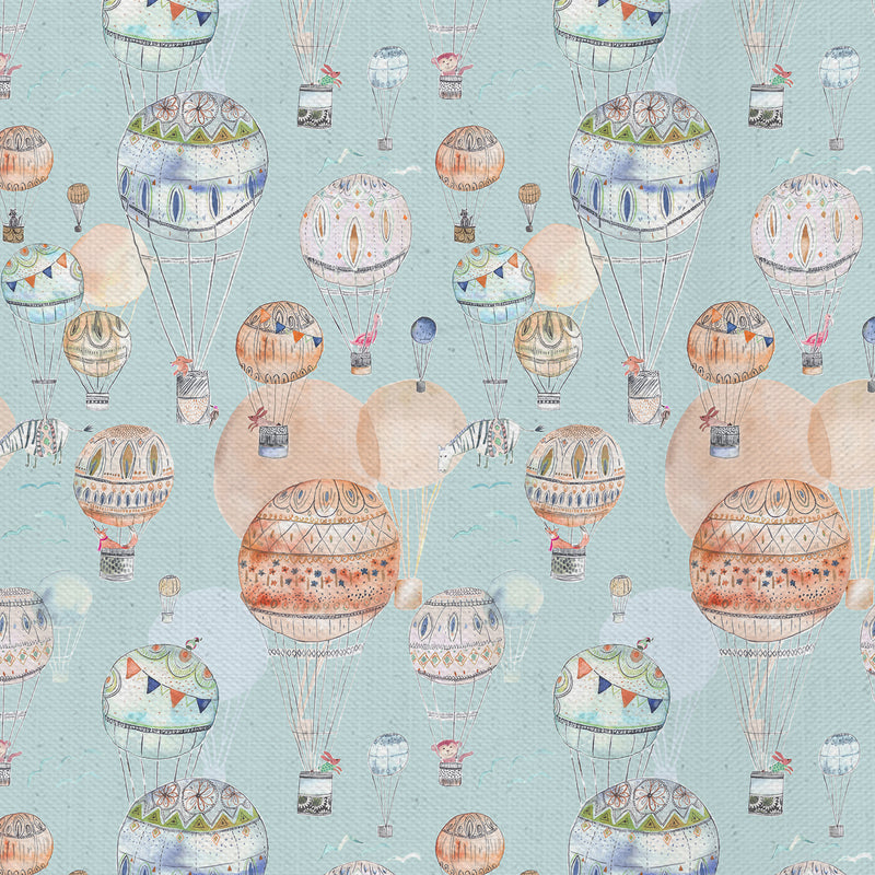 Abstract Blue Fabric - Upandaway Printed Cotton Fabric (By The Metre) Cloud Voyage Maison