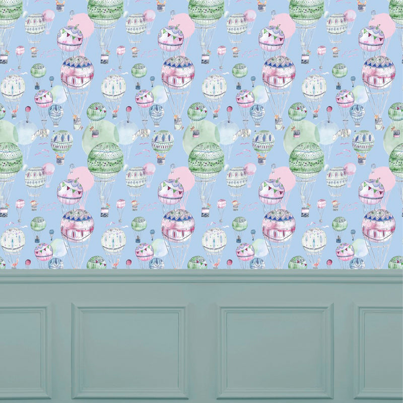 Voyage Maison Up & Away 1.4m Wide Width Wallpaper in Sky