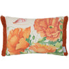 Floral Red Cushions - Valeria  Printed Ruched Cushion Cover Scarlet Voyage Maison