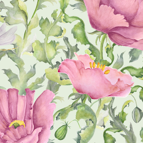 Floral Pink Wallpaper - Valeria  1.4m Wide Width Wallpaper (By The Metre) Sage Voyage Maison