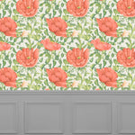 Floral Red Wallpaper - Valeria  1.4m Wide Width Wallpaper (By The Metre) Scarlet Voyage Maison