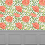 Floral Red Wallpaper - Valeria  1.4m Wide Width Wallpaper (By The Metre) Scarlet Voyage Maison