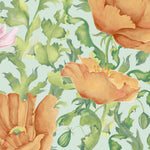 Floral Orange Wallpaper - Valeria  1.4m Wide Width Wallpaper (By The Metre) Tangerine Voyage Maison