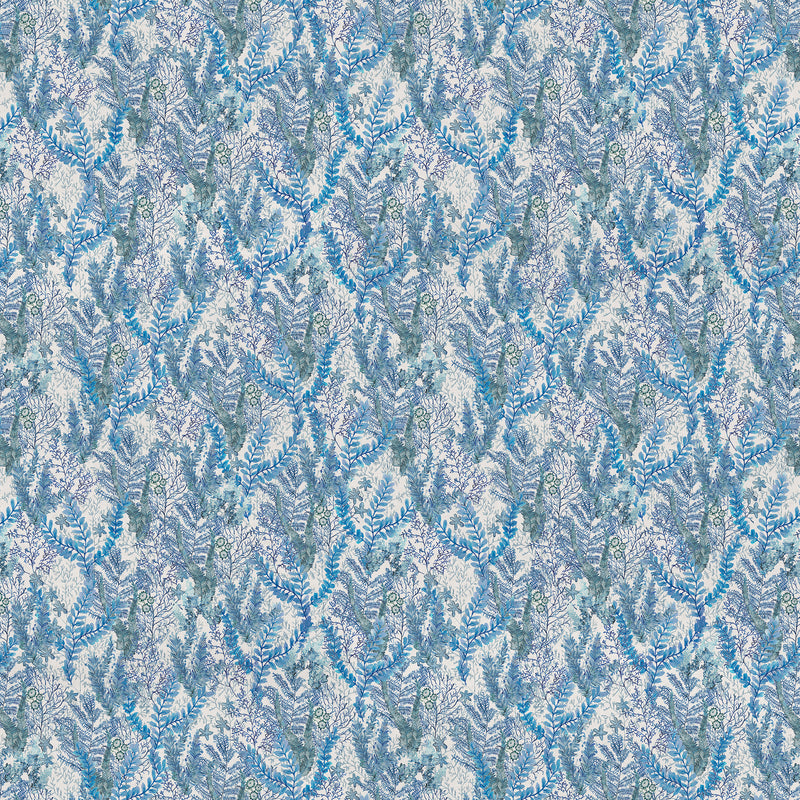 Floral Blue Fabric - Valetta Printed Cotton Fabric (By The Metre) Cobalt Voyage Maison