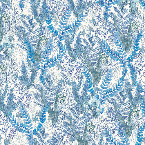 Floral Blue Wallpaper - Valetta  1.4m Wide Width Wallpaper (By The Metre) Cobalt Voyage Maison