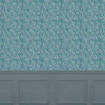 Floral Blue Wallpaper - Valetta  1.4m Wide Width Wallpaper (By The Metre) Teal Voyage Maison