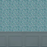 Floral Blue Wallpaper - Valetta  1.4m Wide Width Wallpaper (By The Metre) Teal Voyage Maison