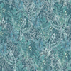 Floral Blue Wallpaper - Valetta  1.4m Wide Width Wallpaper (By The Metre) Teal Voyage Maison