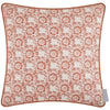 Geometric Orange Cushions - Vali Printed Piped Feather Filled Cushion Terracotta Voyage Maison