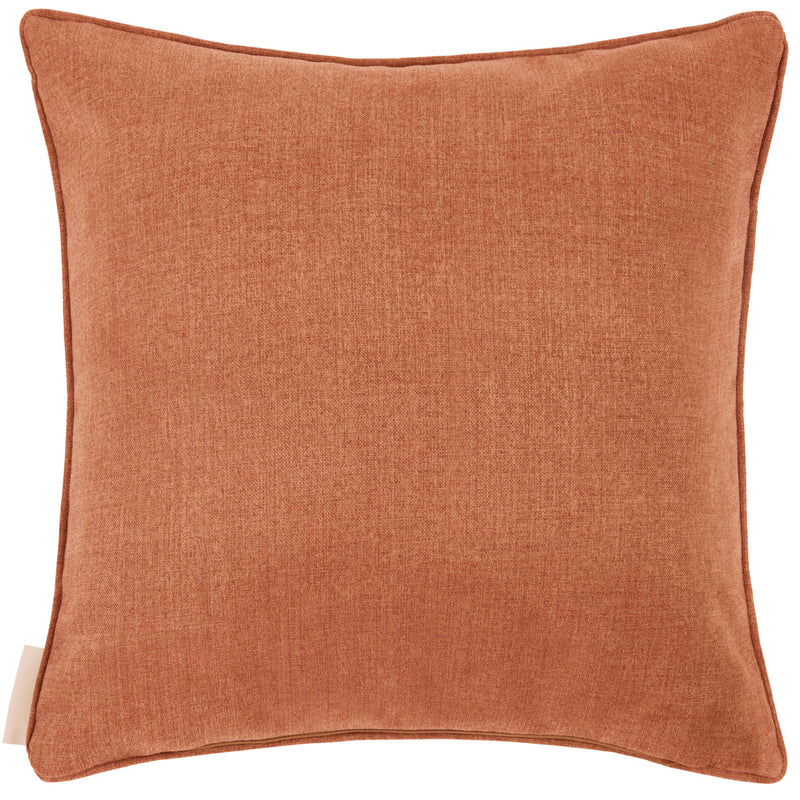 Geometric Orange Cushions - Vali Printed Piped Feather Filled Cushion Terracotta Voyage Maison