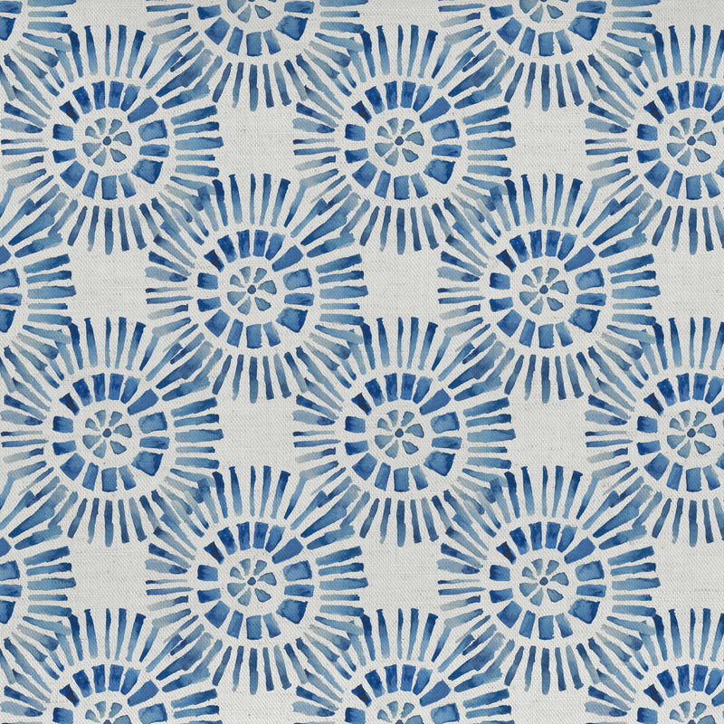 Abstract Blue Fabric - Vali Printed Cotton Fabric (By The Metre) Denim Voyage Maison