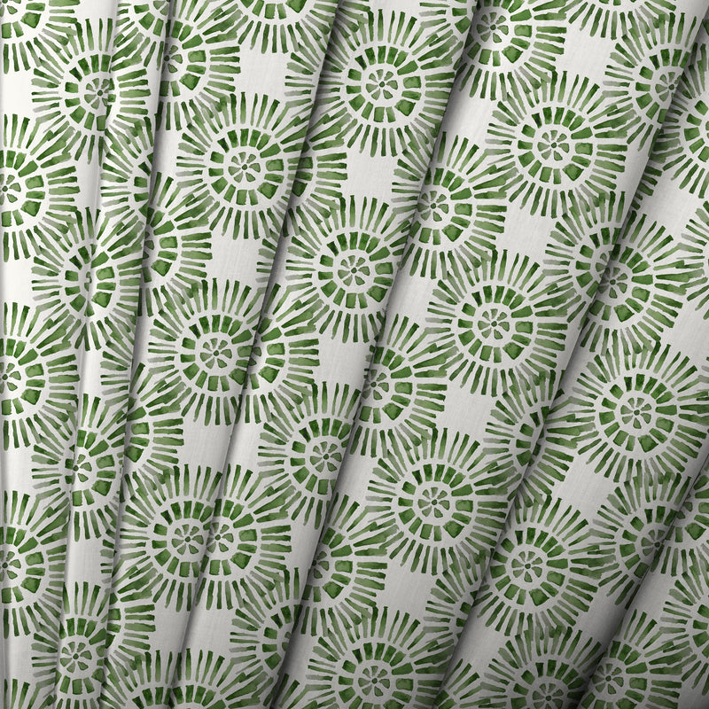 Abstract Green Fabric - Vali Printed Cotton Fabric (By The Metre) Sage Voyage Maison