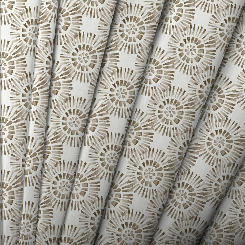 Abstract Beige Fabric - Vali Printed Cotton Fabric (By The Metre) Stone Voyage Maison