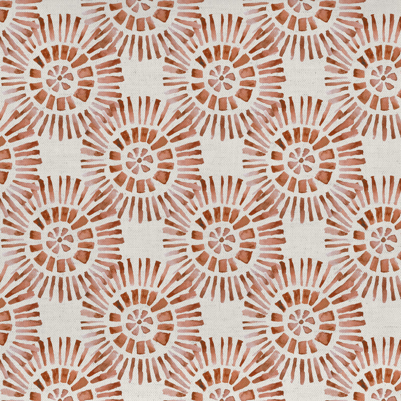 Abstract Orange Fabric - Vali Printed Cotton Fabric (By The Metre) Terracotta Voyage Maison