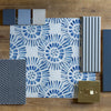 Abstract Blue Wallpaper - Vali  1.4m Wide Width Wallpaper (By The Metre) Denim Voyage Maison