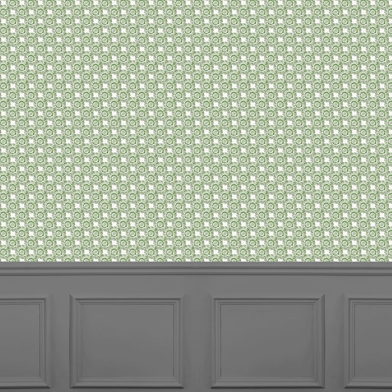 Abstract Green Wallpaper - Vali  1.4m Wide Width Wallpaper (By The Metre) Sage Voyage Maison