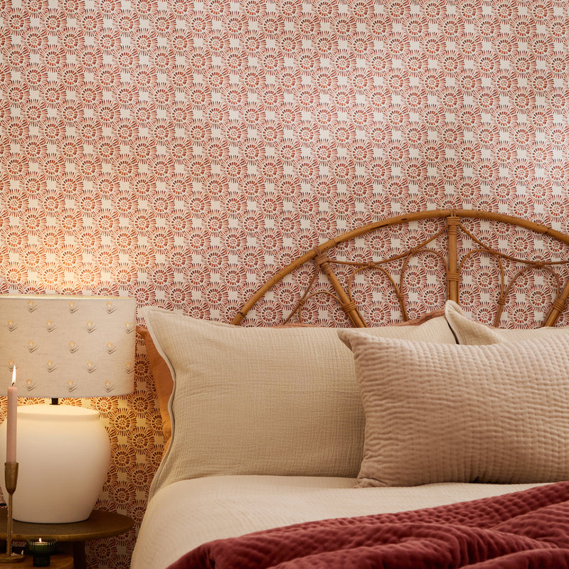 Vali 1.4m Wide Width Wallpaper (By The Metre) Terracotta