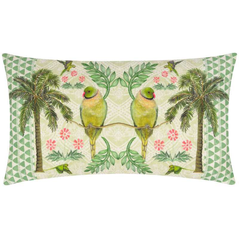 Animal Green Cushions - Valera Zika Parrots Tropical Cushion Cover Multicolour Wylder