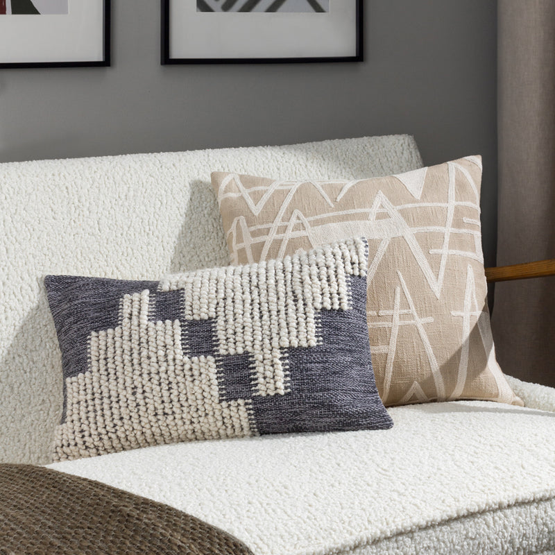 Hoem Vannes Embroidered Cushion Cover in Tofu