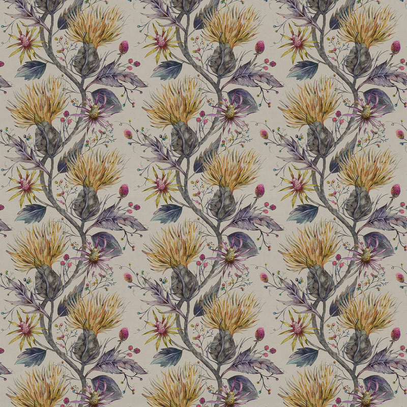 Floral Gold Fabric - Varys Printed Cotton Fabric (By The Metre) Gold Voyage Maison