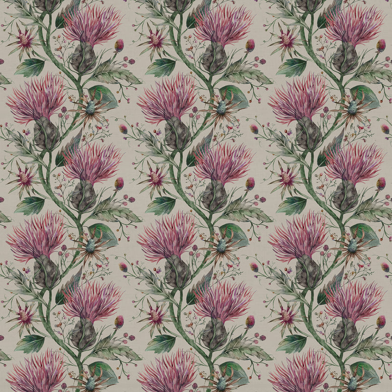 Floral Pink Fabric - Varys Printed Cotton Fabric (By The Metre) Onyx Voyage Maison